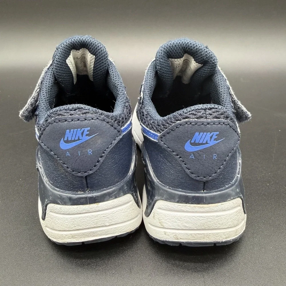 Nike Air Max System Toddler TD Size 11C Navy Blue Hook-and-Loop Sneaker